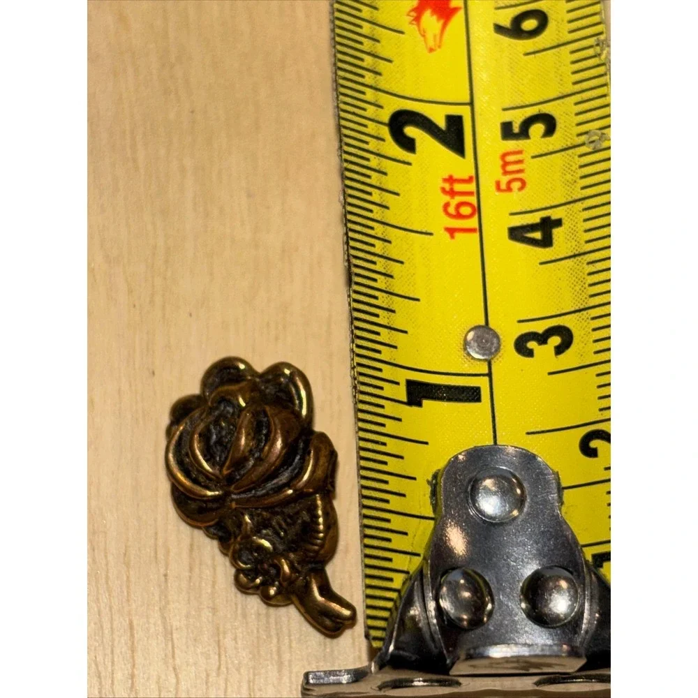 Vintage Rose Brooch, C-Clasp, Brass Tone 1